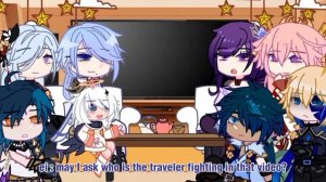 "•~ genshin impact react to aether • genshin impact! — ~ ( gacha club ) • Credit : / me ||