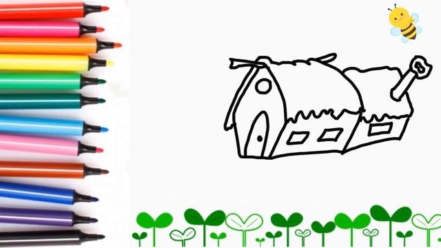 Мультик раскраска. Как нарисовать дом. Ферма. Ponies and Balloons. Песенки и мелодии для детей #11 смотреть онлайн