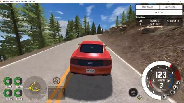 Mustang GT hill climb no crash BeamNG Drive смотреть онлайн