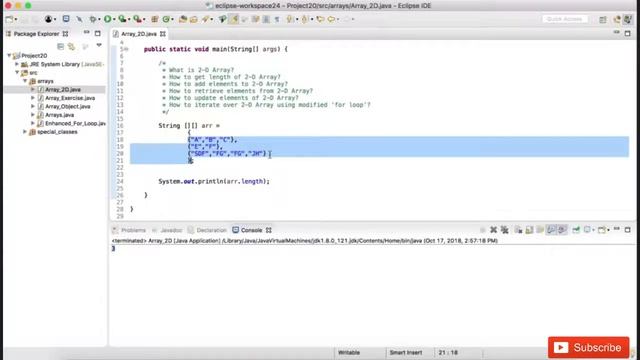 What is 2D Array in java || how to itrate over 2D array using modified for loop || Array Tutorial смотреть онлайн
