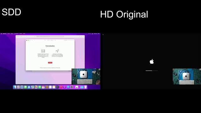 Mac Mini 2014 Iniciando Con SSD Vs HD Original