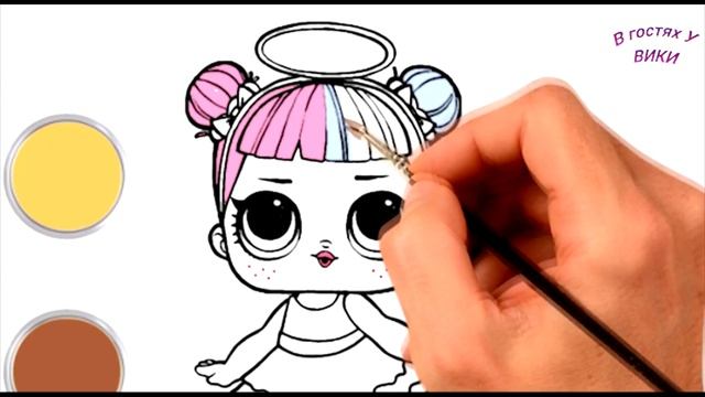Как нарисовать ЛОЛ Рисуем куклу лол АНГЕЛ How to draw LOL sugar ВГуВИКИ смотреть онлайн