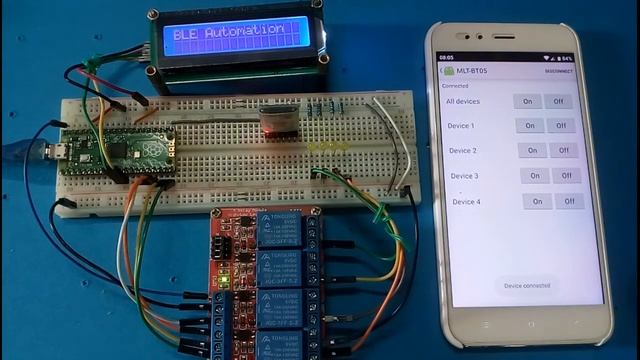Raspberry Pi Pico bluetooth low energy automation demo | MicroPython смотреть онлайн