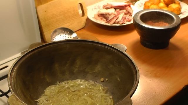 Казан - кабоб с картофелем (куурдак, куырдак) | Жареная в казане баранина.Очень - очень вкусно! смотреть онлайн