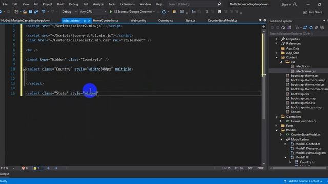 How To Create Multi Select Cascading Dropdown Using Jquery | ASP.NET MVC смотреть онлайн