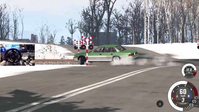 BeamNG.Drive PC - Snow Jump Drifting Over Train Tracks!! NEW Polish Roads!! смотреть онлайн