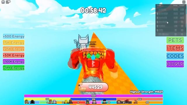 НАСКОЛЬКО СИЛЬНЫМ и БОЛЬШИМ Я МОГУ СТАТЬ? Muscle Race Clicker Roblox смотреть онлайн