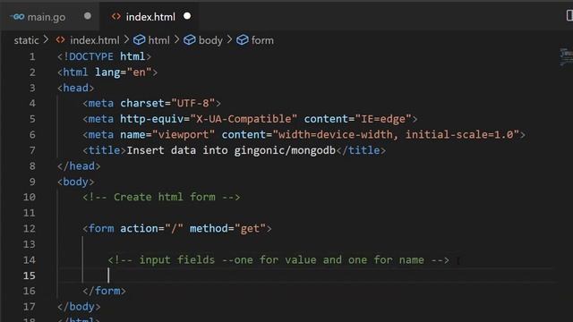 HTML Form MongoDB InsertOne - GinGonic Golang Framework 16 смотреть онлайн