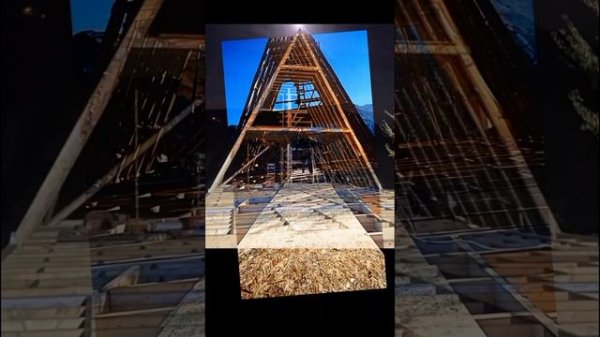 Монтаж стропильных ног в А-фрейме высота 10 метров