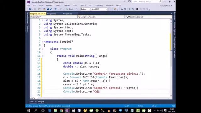 C#-Java-014-Çemberin Çevresi ve Alanı смотреть онлайн