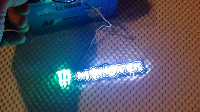 Наклейка светодиодная на мотоцикл, Силиконовая логотип MONSTER ENERGY смотреть онлайн