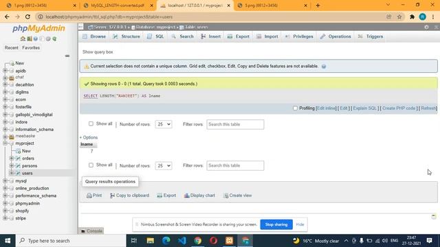 MySQL LENGTH Function Tutorial in Hindi | String Functions in MySQL Hindi смотреть онлайн