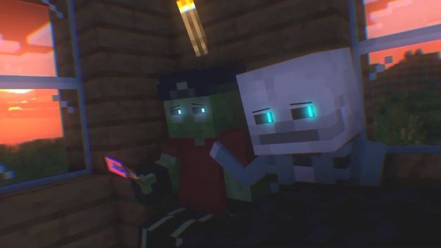 (Zombie X Skeleton) -Sad Moment- |minecraft Animation| By Wk18