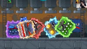 RED BALL 4 :  EVIL SPONGEBOB BALL VS ALL 5 ELECTRIC CAVE BOSSES, ALL LEVELS, ALL VOLUMES GAMEPLAY