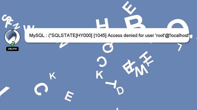 MySQL : ("SQLSTATE[HY000] [1045] Access denied for user 'root'@'localhost' (using password: NO)") смотреть онлайн