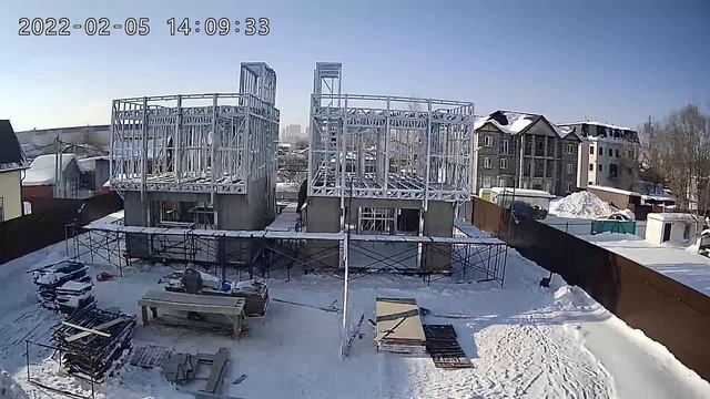 Обшивка плитами ЦСП каркаса домокомплекта из ЛСТК. смотреть онлайн