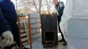 установка печи в баню