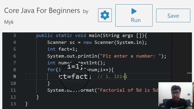 #40 || Factorial of a Number in Java by Myk Sir смотреть онлайн