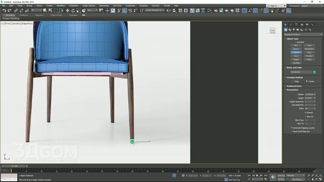 Dars 4.2. 3D max dasturida STOL STUL MODELING qilish. смотреть онлайн