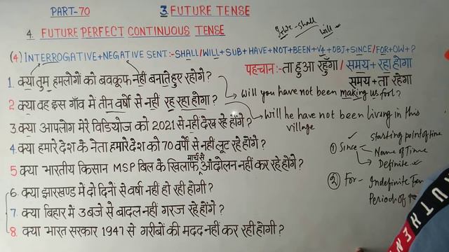 Spoken English Part-70 // Future Perfect Continuous Tense (Interrogative+Negative Sentence) By Raaz смотреть онлайн