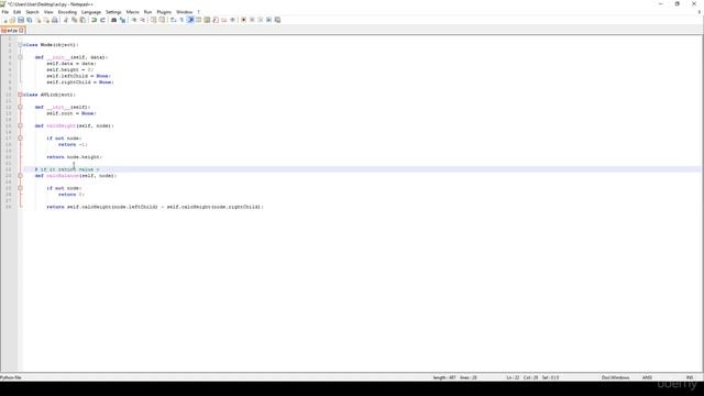 AVL tree height balance implementation in python смотреть онлайн
