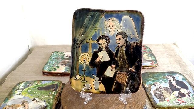 "Пушкин и Довлатов" серия керамических панно. смотреть онлайн