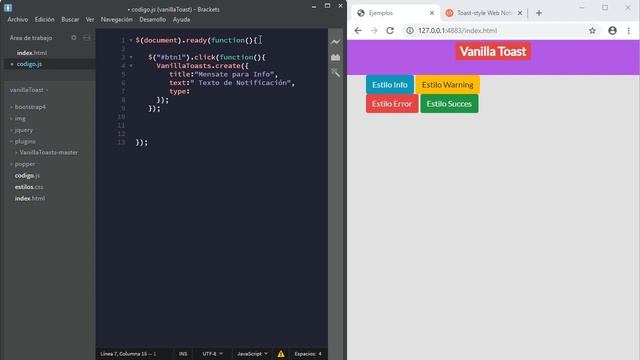 Notificaciones con Vanilla Javascript Toast - Simple y rápido смотреть онлайн