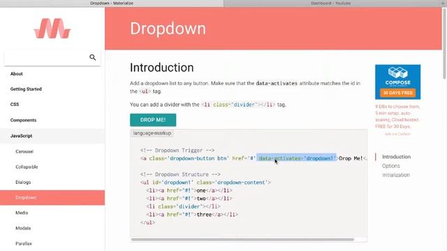 [ Learn Materialize ] #12 : JavaScript ( Dialog and Dropdown and Media ) смотреть онлайн