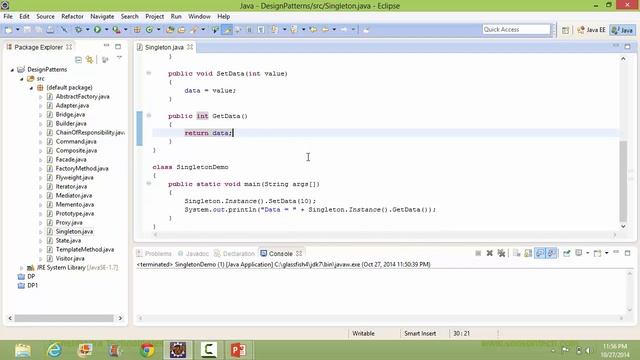 Singleton Design Pattern In Java смотреть онлайн