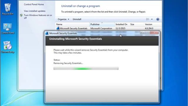 Uninstall Microsoft Security Essentials on Windows 7 смотреть онлайн