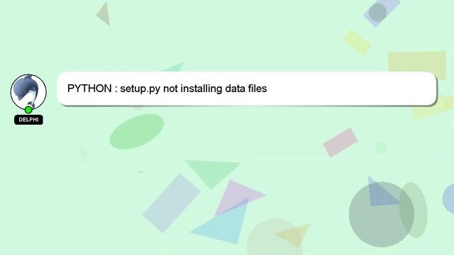 PYTHON : setup.py not installing data files смотреть онлайн