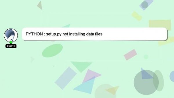 PYTHON : setup.py not installing data files
