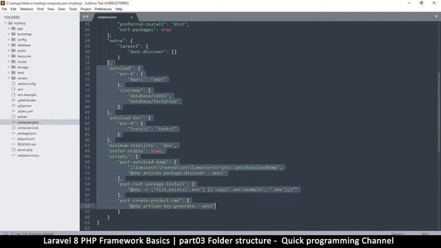 #03 Laravel 8 PHP Framework Basics | Folder structure | Quick programming tutorial смотреть онлайн