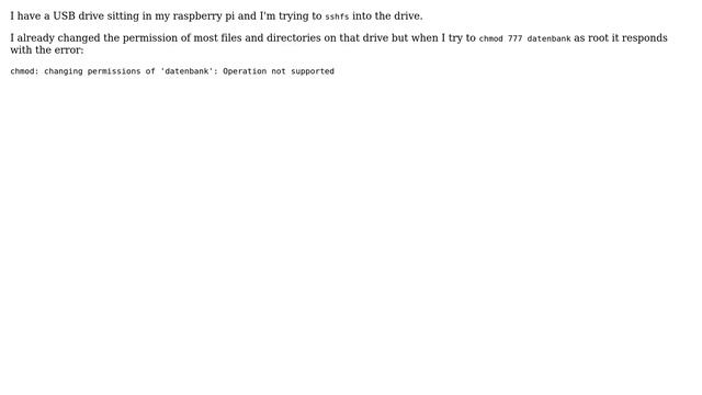 Unix & Linux: chmod: changing permissions of 'datenbank': Operation not supported смотреть онлайн