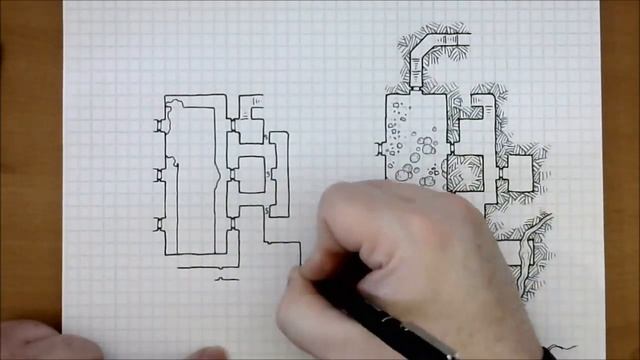 Dungeons & Dragons Cartography - Drawing a two-level dungeon. смотреть онлайн