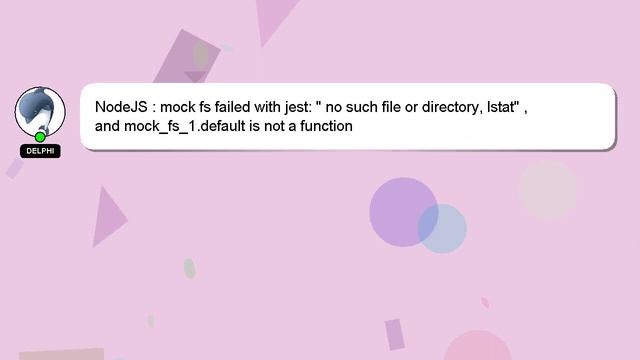 NodeJS : mock fs failed with jest: " no such file or directory, lstat" , and mock_fs_1.default is n смотреть онлайн