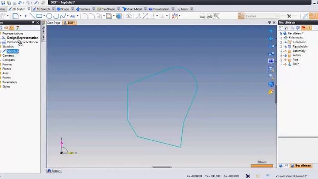 Topsolid7.8 : Export Sketch To DXF format смотреть онлайн