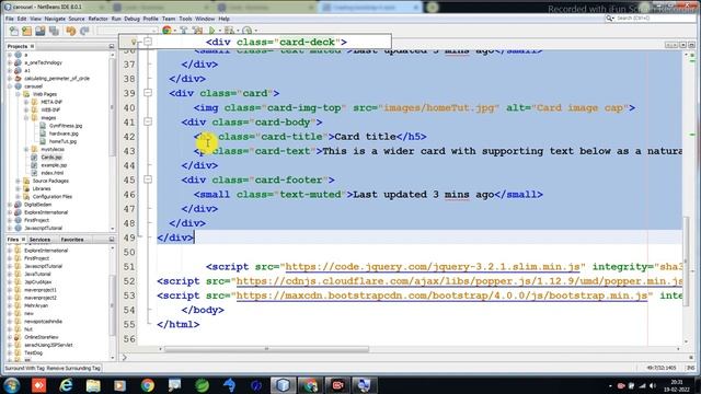 Creating Beautiful card group using bootstrap 4 || BOOTSTRAP EXAMPLES IN JSP-NETBEANS смотреть онлайн