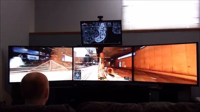 BF4 Nvidia surround, x3 42 inch LED TVs, x1 27 inch monitor смотреть онлайн
