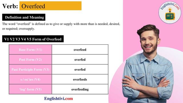 Overfeed V1 V2 V3 V4 V5 Base Form, Past Simple, Past Participle Form of Overfeed | Englishtivi.com смотреть онлайн
