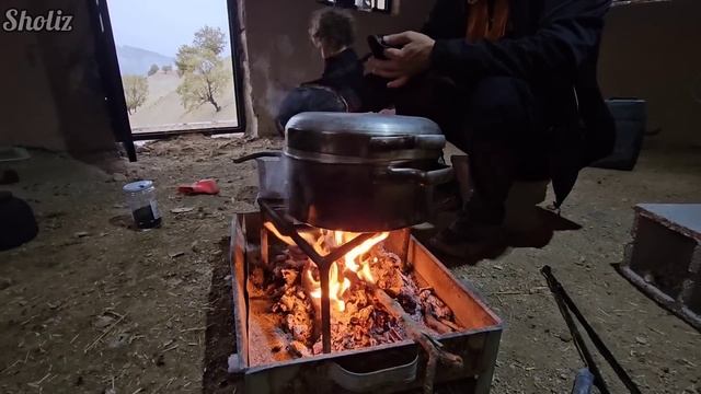 Rustic Rainy Day Delights: Savoring Local Curd In A Semi-Finished Nomadic House