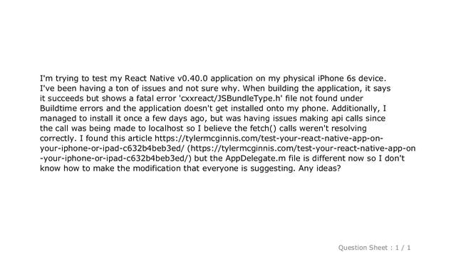 iOS : Lexical or Preprocessor Issue React Native смотреть онлайн