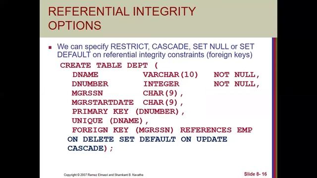Ch 7 SQL 99 Schema Definition, Constraints, and Queries and Views Part 2 смотреть онлайн