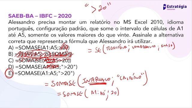 Questões de Planilhas Eletrônicas da IBFC 2022 (TJ MG) - Informática смотреть онлайн