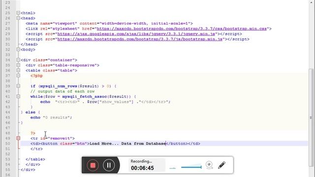 Load more data from database - Php/Mysql -AJAX смотреть онлайн