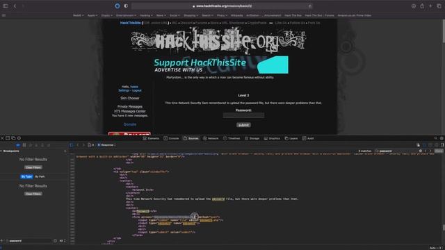 Hack This Site: Basic Web Challenges – Level 3 смотреть онлайн