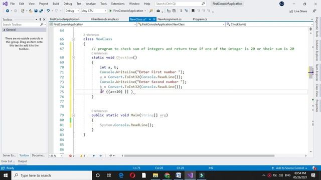 Program to check sum of given integers and return true if one of the integer is 20 / their sum is 2 смотреть онлайн