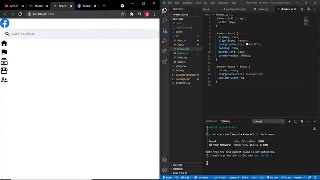 LET'S BUILD A FACEBOOK-CLONE WITH REACT HEADER PART || ft.CleverProgrammer смотреть онлайн