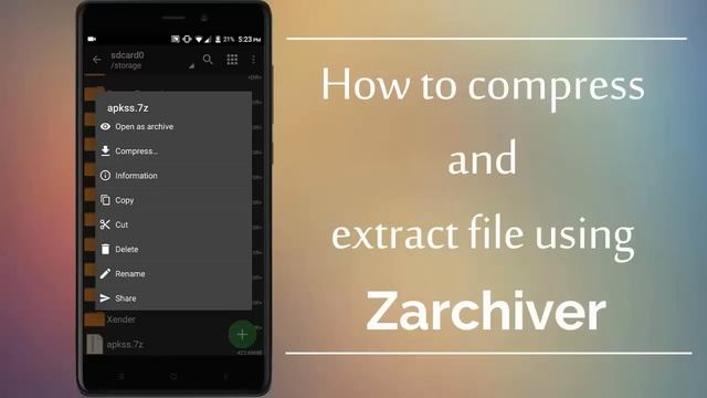 Compress & Extract Zip Files Using Zarchiver смотреть онлайн