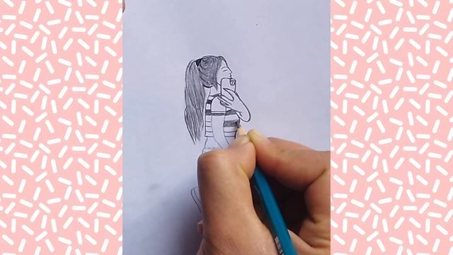 A Girl Taking A Selfie - Easy Pencil Sketch Hidden face drawing How to draw a girl смотреть онлайн